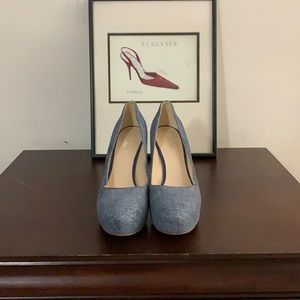 Platforms in a denim color